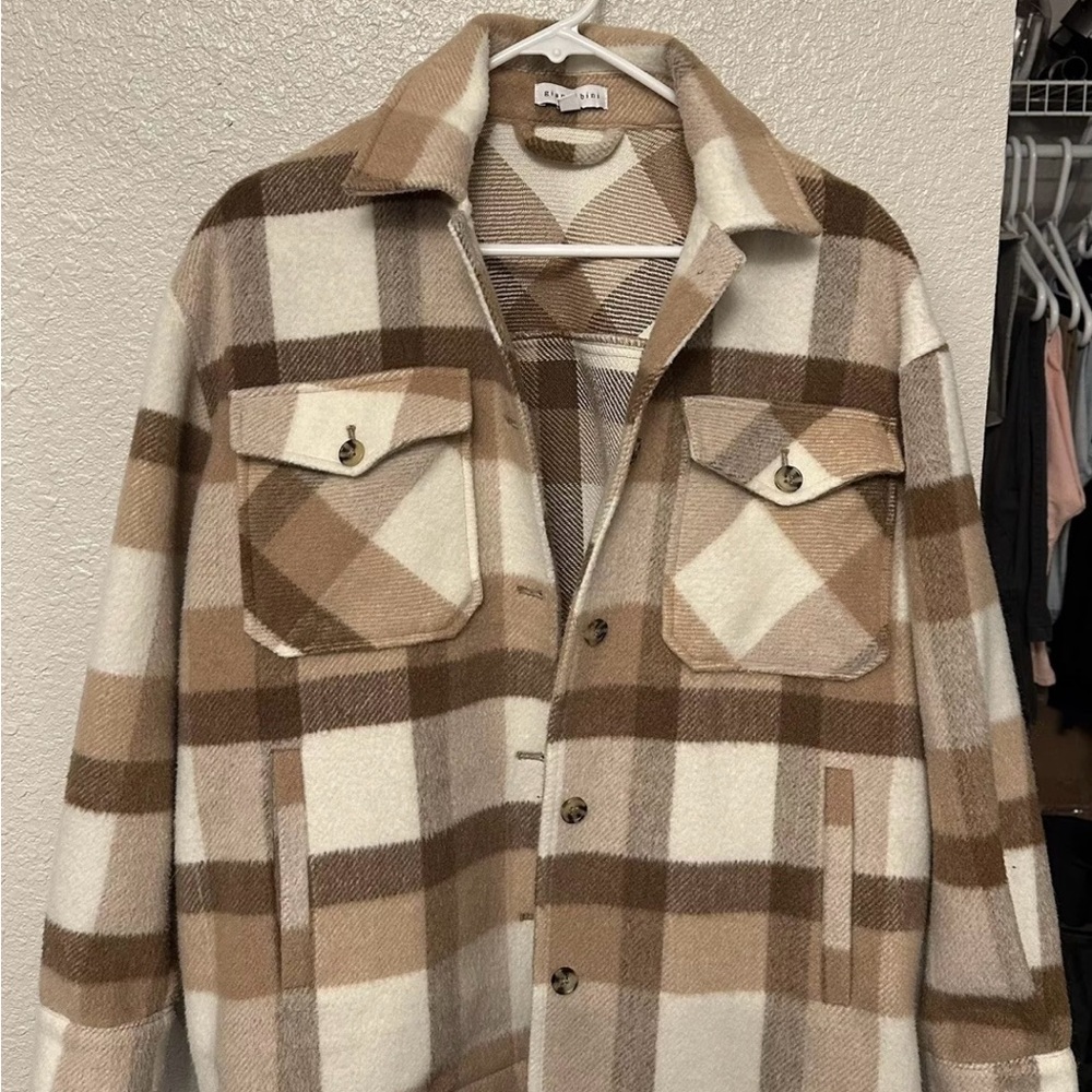 Gianni Bini Millie Plaid Brown and Cream Women’s Jacket NWT